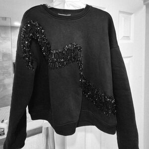 Black Sweater with Sequin Detail